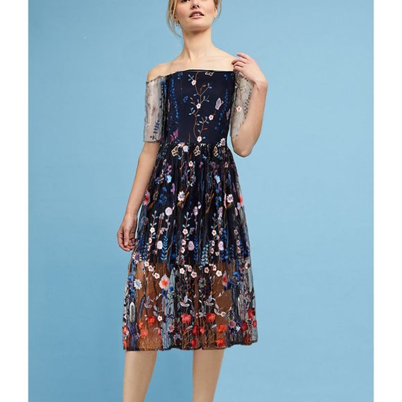 Anthropologie Dresses & Skirts - Anthropologie VONE Modern Florist Mesh Dress